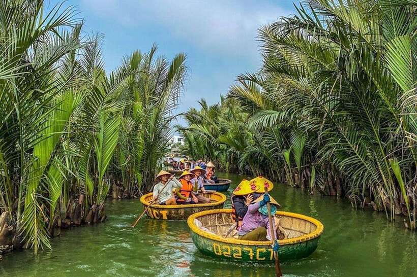 40 Minutes - Basket Boat Ride in the Water Coconut forest - First Look at Cam Thanh’s Coconut Forest (Bay Mau)