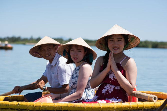 Buffalo riding and Basket Boat Half Day Tour - Bamboo basket boat time: life jackets, spinning boats, and what to expect