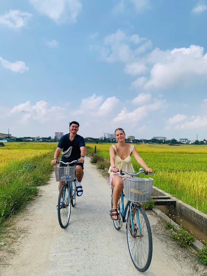 BUFFALO RIDING -BASKET BOAT & BIKE TOUR-HOI AN - Meeting at 11 Hoang Dieu Street and starting on the right foot