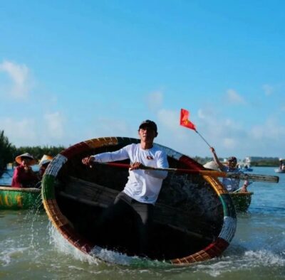 Da Nang/Hoi An:Experience Basket Boat ride in Coconut Forest - Getting there from Hoi An: Nong Thon Travel and the pink-shirt pick-up
