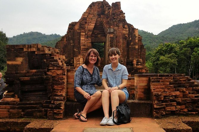 Early Morning My Son Sanctuary Trip w. Champa Food & Coffee - Champa breakfast after the ruins: mochi, fruit, and a hot drink