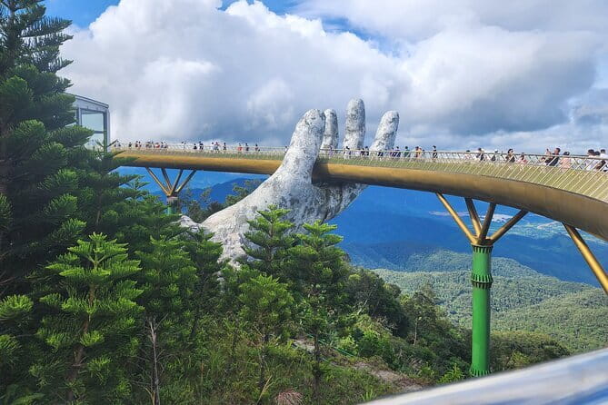 Fullday rental car- Explore Da Nang- Ba Na hills & Hoi an lantern - Stop 3: Golden Bridge and the two giant stone hands