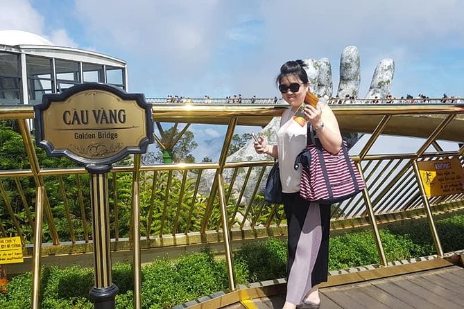 GOLDEN BRIDGE & BA NA HILL in Early moring to Avoid Crowds from DA NANG or HOIAN - French Village and the temple walk: photos plus performance