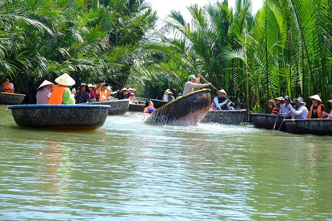 Hoi An Countryside bike tour, Basket boat and Cooking class - Cam Thanh Eco-Village: bamboo basket boat + coconut waterways