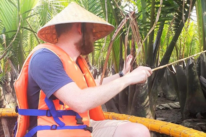 Hoi An Eco Tour & Cooking Class ( local market ,basket boat ,fishing,cooking ) - Basket boats and bamboo fishing practice on the river