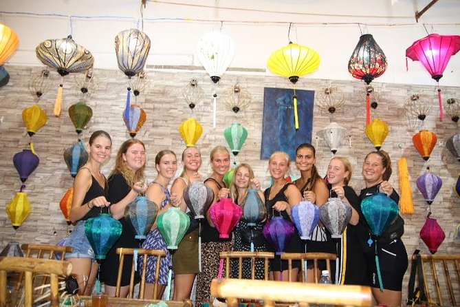 Hoi An Full Lantern Making Class- A special Foldable lantern - Stretching the Silk and Finishing With Tassels