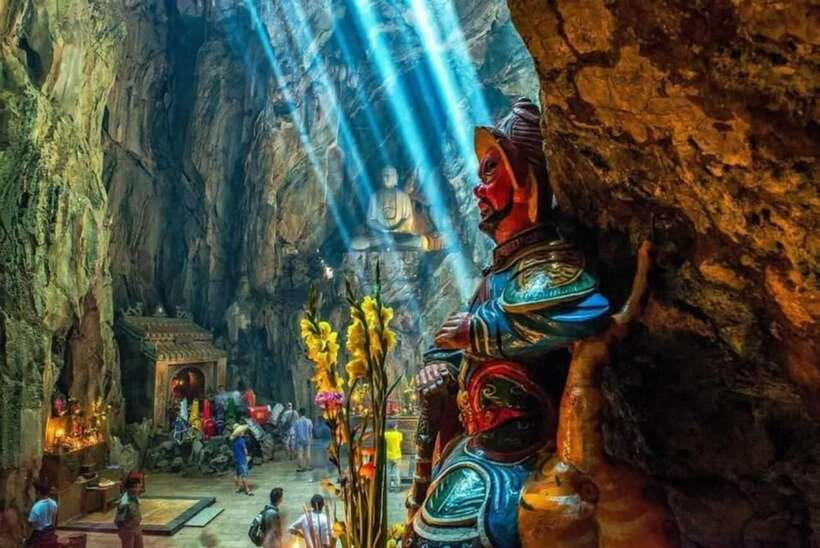 Hoi An: Marble Mountain, Am Phu Cave and Monkey Mountain - Am Phu Cave: Buddhist teachings you can read on the walls