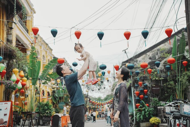 Hoi An Photographer & Vacation Photoshoot – Private Session - Lantern shops and evening atmosphere: color that does the work for you