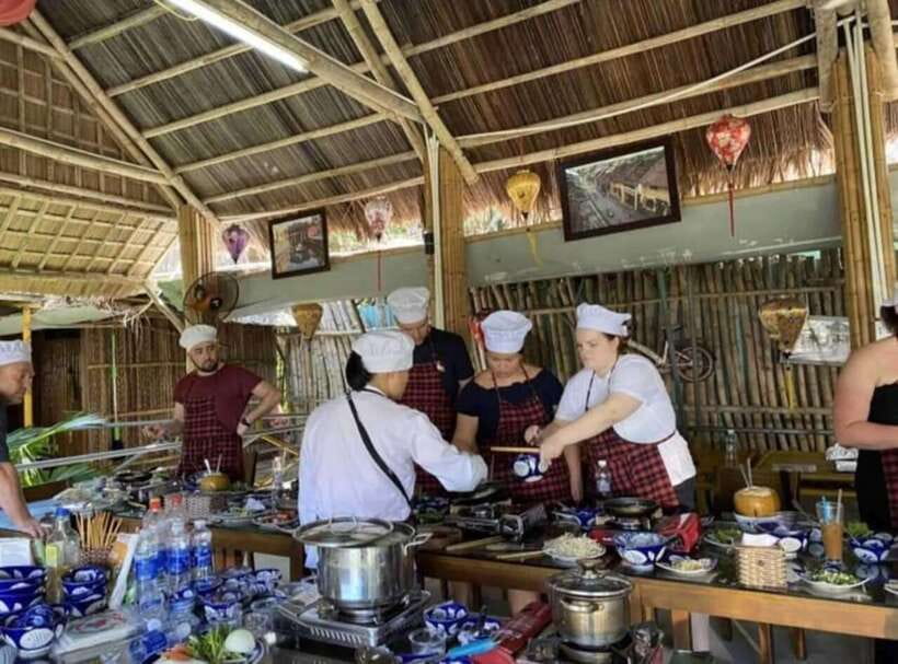 Hoi An : Vietnamese Cooking Class with Phở and Eco Tour - Bay Mau coconut forest by bamboo basket boat
