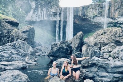 K50 waterfall and Mang Den - town in forest from Da Nang/Hoi An - Kon Chu Rang: the K50 (Hang En) waterfall inside a primitive forest
