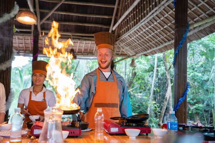 Mad Monkey Hoi An Cooking Class & Bamboo Boats - Cam Thanh by bamboo basket boat: nipa palms, mangroves, and boat humor