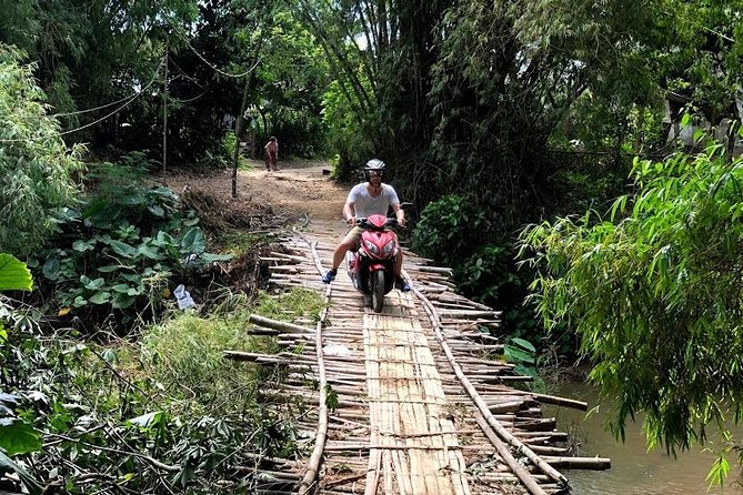My Son Adventures Loop (1 ngày -150km) - Floating bridge, rice fields, and village scenes on the ride back